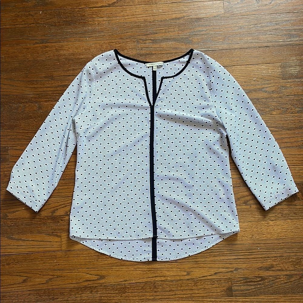 Stitch Fix 41 Hawthorn White and Black Dot Blouse